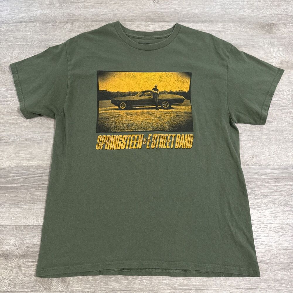 Bruce Springsteen Shirt E Street Band 2023 World Tour Men's Green Large Cotton